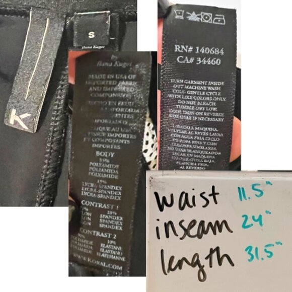 KORAL Black & White High Rise Mesh Panel Legging Size S - Picture 7 of 15